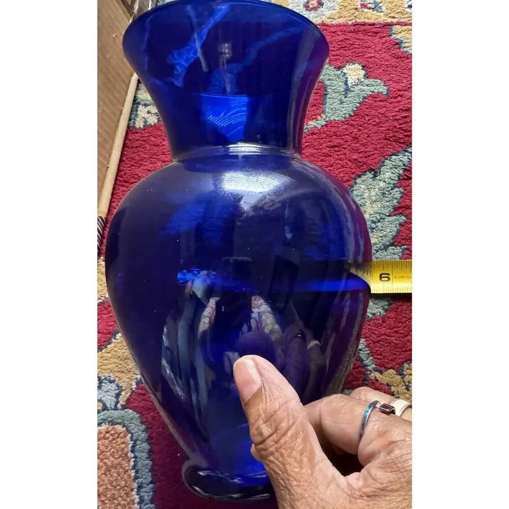 Transparent Cobalt Blue Glass Vase, 9